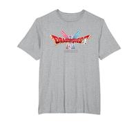 Dragon Quest I & II HD-2D Remake Logo Camiseta, Hombre Tallas Grandes, Gris Jaspeado, 5X Alto