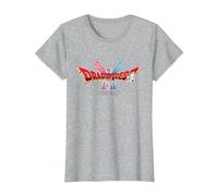 Dragon Quest I & II HD-2D Remake Logo Camiseta, Mujer, Gris Jaspeado, XS