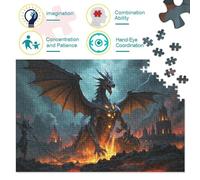 Dragón Quest1000 Piece Jigsaw Puzzle for Adults EduGatoional Games Fun and Challenging Home Decors Great Regalo Idea38x26cm/1000pcs