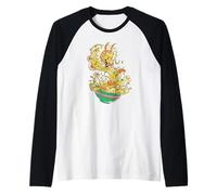 Dragón Ramen Fideos Arte Cocina Asiática Camiseta Manga Raglan