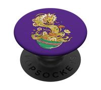 Dragón Ramen Fideos Arte Cocina Asiática PopSockets PopGrip Adhesivo