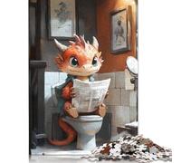 Dragon Reading on Toilet Puzzles Imposible,desafío for Adults Entretenimiento Creativo 1000 Piezas Obra De Arte De Juego De para Adultos, Regalos A Partir De 14 Años 1000pcs (75x50cm)