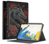 Dragon Red Roses - Funda para Samsung Galaxy Tab S8 Plus/Tab S7 FE de 12.4 pulgadas 2021 / Galaxy Tab S7 Plus 2020, múltiples ángulos de visión con soporte para bolígrafo S y apagado y encendido