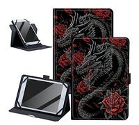 Dragon Red Roses - Funda universal para tablet de 10.5 a 11.5 pulgadas, rotación de 360 grados, ajustable, piel sintética, para todo tipo de tabletas Android/iOS/Windows de 10.5 a 11.5 pulgadas