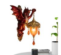 Dragon Resin Lamps, Gothic Wall Light, Decorative Lamp with Mount, Stylish Home Lighting Design, Dragon Lamp for Living Room Bedroom, Halloween Birthday Light Use for Kitchen Office Housewarming