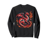 Dragón Respirando Fuego Cool Fantasía Mítica Hombres Mujeres Niños Sudadera