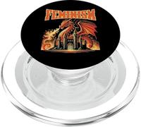 Dragón Respirando Fuego Feminismo Fantasía Mítico Mujer Hombres PopSockets PopGrip para MagSafe