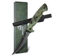 DRAGON RIOT Cuchillo fileteador de 5 pulgadas, cuchillo deshuesador, cuchillo de pesca negro de acero inoxidable con mango antideslizante. Herramienta de pesca, caza, camping y senderismo.