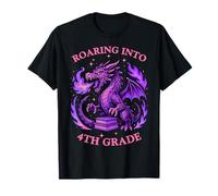 Dragon Roaring Into 4th Grade Fourth Teacher Back To School Camiseta