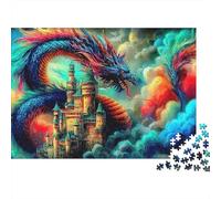 Dragón Rompecabezas 1000 Piezas para Adultos Puzzle Dragón Cósmico Puzzle Juegos Educativos Bella Decoración Desafiante Colorido Un Único 100% Cartón Reciclado 52x38cm/1000pz