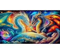dragón Rompecabezas Imposible,desafío for Adults Entretenimiento Creativo 1000 Piezas Obra de Arte de Juego de para Adultos y niñosdragón38x26cm/1000pcs