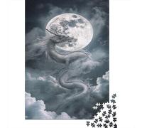Dragón Rompecabezas Imposible,desafío para Adultos Full Moon Clouds Juego Educativo 1000 Piezas Obra De Arte De Juego De para Adultos Y Niños A Partir De 12 Años 1000pcs (75x50cm)