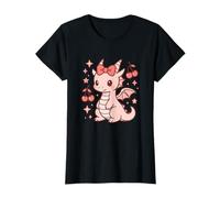 Dragón Rosa con Arco y Cerezas Sweet Coquette Kawaii Camiseta