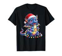 Dragón Santa Árbol de Navidad Iluminación Navidad Mujeres Hombres Niños Camiseta