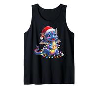 Dragón Santa Árbol de Navidad Iluminación Navidad Mujeres Hombres Niños Camiseta sin Mangas