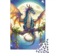 Dragón Set De 1000 Piezas Papel Reciclado Moon Flower Dragón Puzzle Familiar Fácil De Almacenar Aficionados A Los Rompecabezas Atractivo Ocio Casa 70x50cm/1000pcs