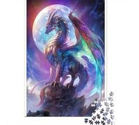 Dragón Set De 1000 Piezas Papel Reciclado Purple Moon Dragón Puzzle Familiar Aficionados A Los Rompecabezas Atractivo Ocio En Casa Fácil Almacenar 38x26cm/1000pcs