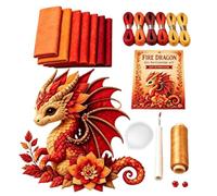 Dragon Sewing Kit, Handmade Craft Animal, Pre Cut Fabric, Size 20x15 cm, DIY Accessories Teens Adults Beginners Home Decor Reliable Utility Consistent Compact Strong Portable Creative Accessory