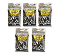 Dragon Shield Bundle: 5 Packs of Smoke Perfect Fit Standard Size Sleeves - 500 Sleeves Total