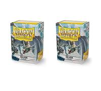 Dragon Shield Classic, Silver Manga de la Tarjeta (2 Packs, 2x100) para TCGs Pokemon MTG Magic