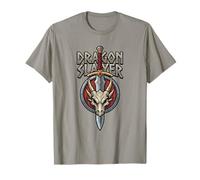 Dragon Slayer Fantasía RPG Espada Dragon Skull Medieval Gamer Camiseta