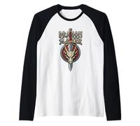 Dragon Slayer Fantasía RPG Espada Dragon Skull Medieval Gamer Camiseta Manga Raglan