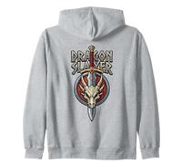 Dragon Slayer Fantasía RPG Espada Dragon Skull Medieval Gamer Sudadera con Capucha