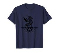Dragón sobre raíces Viking Nordic Warrior Mitología Camiseta