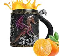 Dragon Stainless Steel Cup - 12x14cm Medieval Resin Mug, 420ml Coffee Tea Cup with Dragon Design, Stainless Steel Liner | Elegant Draon Mug for Daily Drinking Office Home Outdoor Use