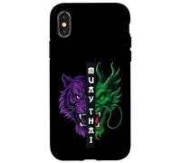 Dragón Tigre Muay Thai Carcasa para iPhone X/XS