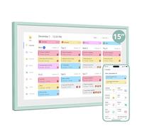 Dragon Touch Calendario digital de pared de 15,6 pulgadas, 1920 x 1080 FHD, Planificador de calendario electrónico con 32GB, Calendario de Escritorio inteligente con Pantalla táctil, Verde menta