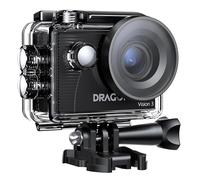 Dragon Touch Cámara de acción Vision 3 - 4K30FPS 20MP cámara subacuática Impermeable 170° Gran Angular WiFi cámara Deportiva con 2 baterías, Control Remoto y Kit de Accesorios de Montaje