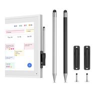 Dragon Touch Lápiz capacitivo para pantallas táctiles, calendario digital, con 2 colores, puntas duales, 2 cabezales de repuesto, 2 soportes integrados, control preciso, accesorios oficiales de Dragon