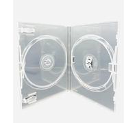 Dragon Trading Amaray - Juego de 10 fundas transparentes dobles para CD, DVD, Blu Ray (capacidad para 2 discos de cualquier formato de cara en la cara) con lomo de 14 mm y funda exterior para insertar