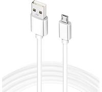 Dragon Trading Cable USB micro Android blanco extra largo de 3 metros, cable USB Micro Sync de alta velocidad para controladores PS4, compatible con Samsung Galaxy S6 / S7, Xbox, Nexus y más