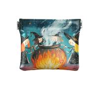 Dragon Treasure Cave - Monedero pequeño de cuero, impermeable, organizador de llaves para mujeres y niñas, Witches Potions Caldero Fuego, 1 size, Moderno