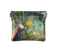 Dragon Treasure Cave - Monedero pequeño de cuero, impermeable, organizador de llaves para mujeres y niñas, Mago Spells Magic Safari, 1 size, Moderno