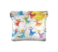 Dragon Treasure Cave - Monedero pequeño de cuero, impermeable, organizador de llaves para mujeres y niñas, Hadas coloridas en la danza otoñal, 1 size, Moderno