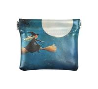 Dragon Treasure Cave - Monedero pequeño de cuero, impermeable, organizador de llaves para mujeres y niñas, Bruja iluminada por la luna azul, 1 size, Moderno