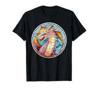 Dragón Vidriera Colorido Dragones Chinos Mitología Camiseta