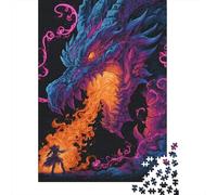 Dragon Vs. Warrior Epic Battle Artwork Puzzle Imposible,desafío para Adultos Juego Educativo 1000 Piezas Obra De Arte De Juego De para Adultos Y Niños 70x50cm/1000pcs