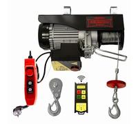 Dragon Winch Cabrestante Eléctrico 230V 600kg con Doble Mando (Inalámbrico & Cable) - Polipasto 1200W con Motor de Cobre, Altura 12m, Carga 300-600kg, Montacargas para Taller, Garaje y Obra