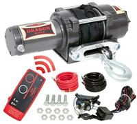 Dragon Winch Cabrestante eléctrico Highlander 12V | 3000 lbs 1326kg con Cuerda Sintética 15m para arados, quads, ATV UTV | Resistente al agua + control remoto inalámbrico y accesorios para Cabestrante