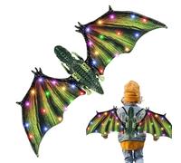 Dragon Wings, Electric Dinosaur Wings, ABS Realistic Toy with LED Light and Music for Boys, Toddler Costume Party, Birthday, Christmas, Halloween, Fun Dress-Up Accessory for Kids, 82x30cm