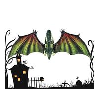 Dragon Wings Kids, Realistic Moving Wing, 82 x 30 cm / 32,28 x 11,81 pulgadas Electric Dinosaurio Cosplay Toy with LED Lights, Sound Effects, 1 conjunto, verde para de disfraces, Halloween