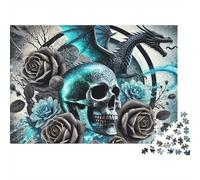 Dragón y Calavera Puzzle de 1000 Piezas Papel para Adultos Rosa Negra Puzzle para Toda la Familia Relajación Hogar 38x26cm/1000pcs