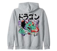 Dragón Yokai surrealista japonés extraño psicodélico Sudadera con Capucha