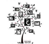 Dragonaur 3D Modern Family Tree - Adhesivo decorativo para pared con marco de fotos para sala de estar, habitación de niños color aleatorio