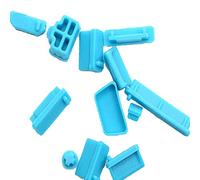 dragonaur-home decor 13pcs universal de silicona del ordenador portátil anti polvo puerto enchufes cubierta cubierta del puerto del tapón del polvo del ordenador portátil tapa azul