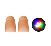 dragonaur-home decor 2 lámparas LED mágicas de dedo alimentadas por pilas, luces para los dedos de los pulgares, accesorios de fiesta, dedo falso con luz LED, multicolor mágico